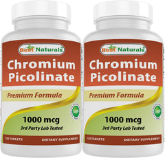 Front view of Best Naturals Chromium Picolinate 1000 mcg Pack of 2