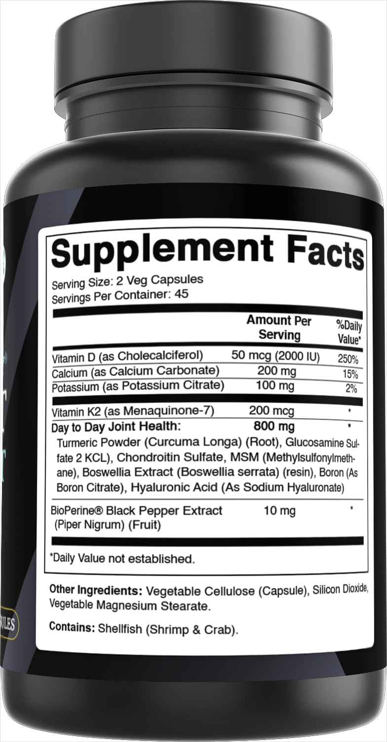 Joint health ingredients: Glucosamine, Chondroitin, MSM