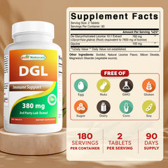 Close-up of a 380 mg DGL chewable tablet