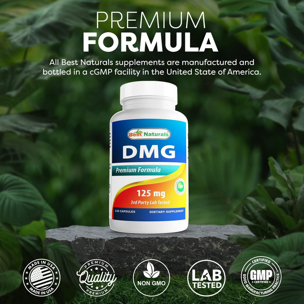 Non-GMO and gluten-free DMG packaging icons