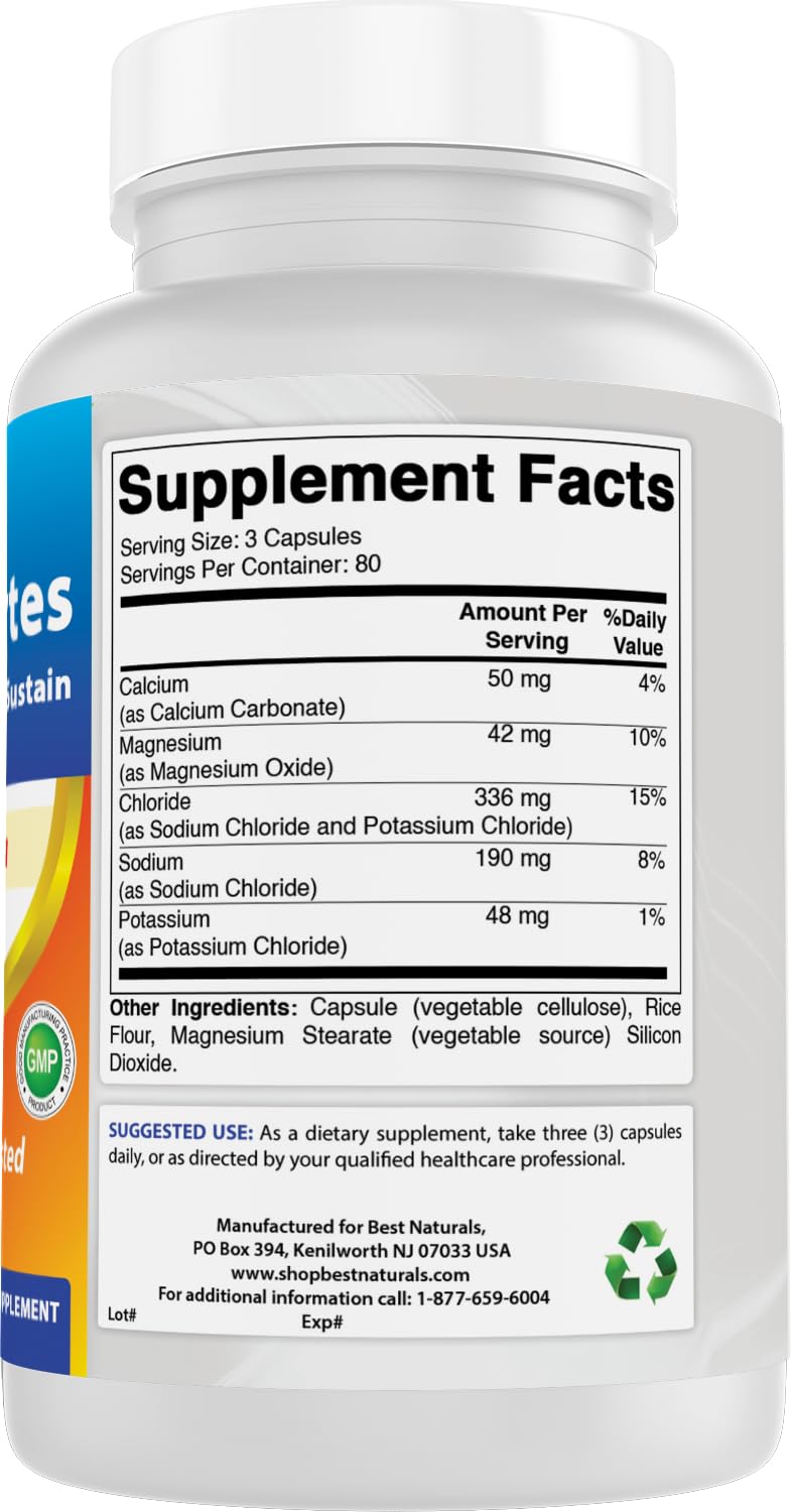 Serving size and electrolytes per serving close-up