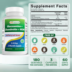 Close-up of bottle label showing 180 capsules