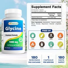 Best Naturals Glycine bottle cap emphasizes freshness and secure sealing