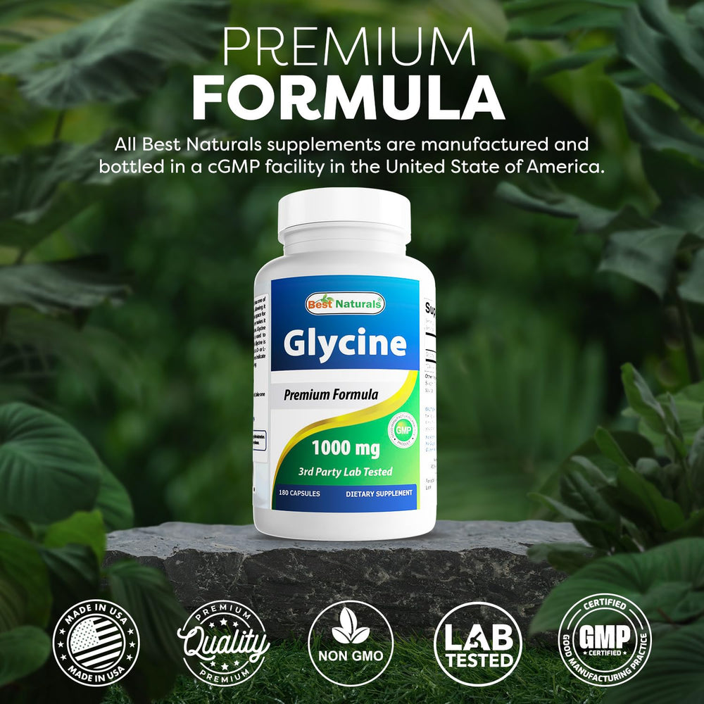 Best Naturals Glycine bottle dispensing demonstrates easy daily dosing