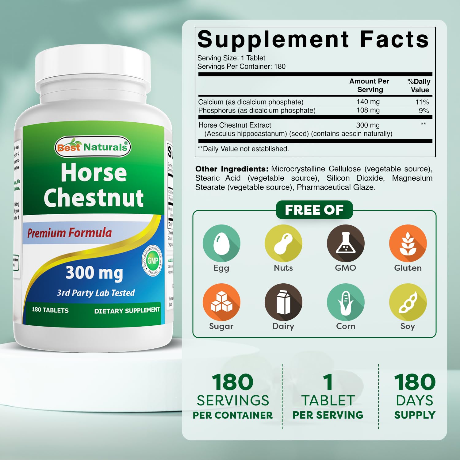 Label for Best Naturals Horse Chestnut extract