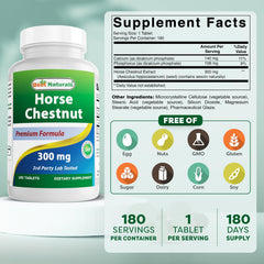 Label for Best Naturals Horse Chestnut extract
