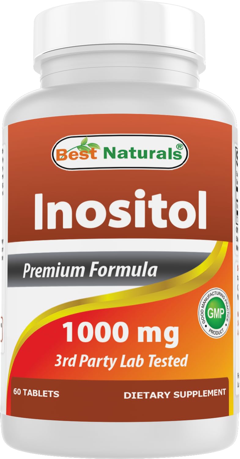Front label of Best Naturals Inositol 1000 mg bottle