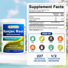 Best Naturals Konjac Glucomannan 2-Pack - 1 lb bottle (side view)