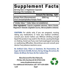 Label showing 2000 mg per serving and 60 servings per bottle