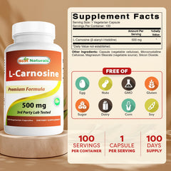 Close-up of Best Naturals L-Carnosine capsules