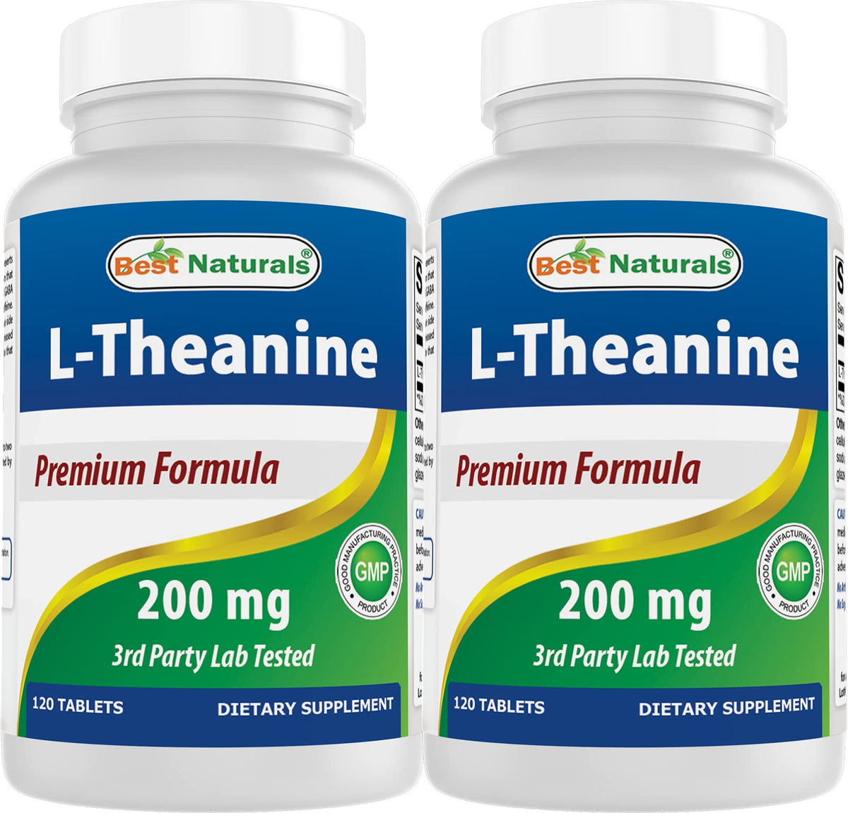 Front view of Best Naturals L-Theanine 200mg bottle