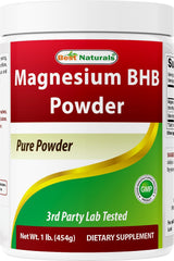 Front view of Best Naturals Magnesium BHB Powder 1 lb canister
