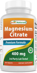 Best Naturals Magnesium Citrate 400 mg bottle – 250 tablets