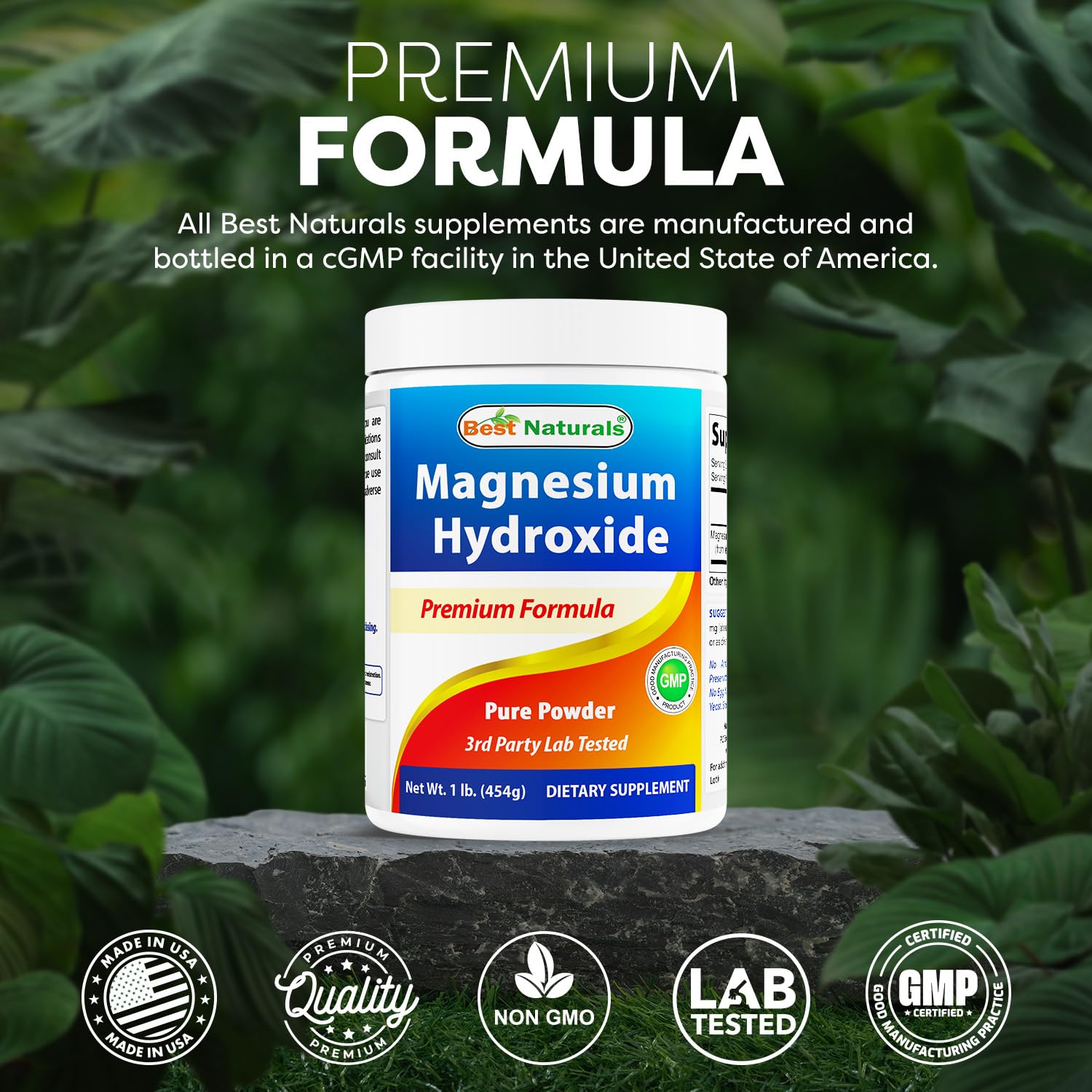 Packaging box and container for magnesium hydroxide powder