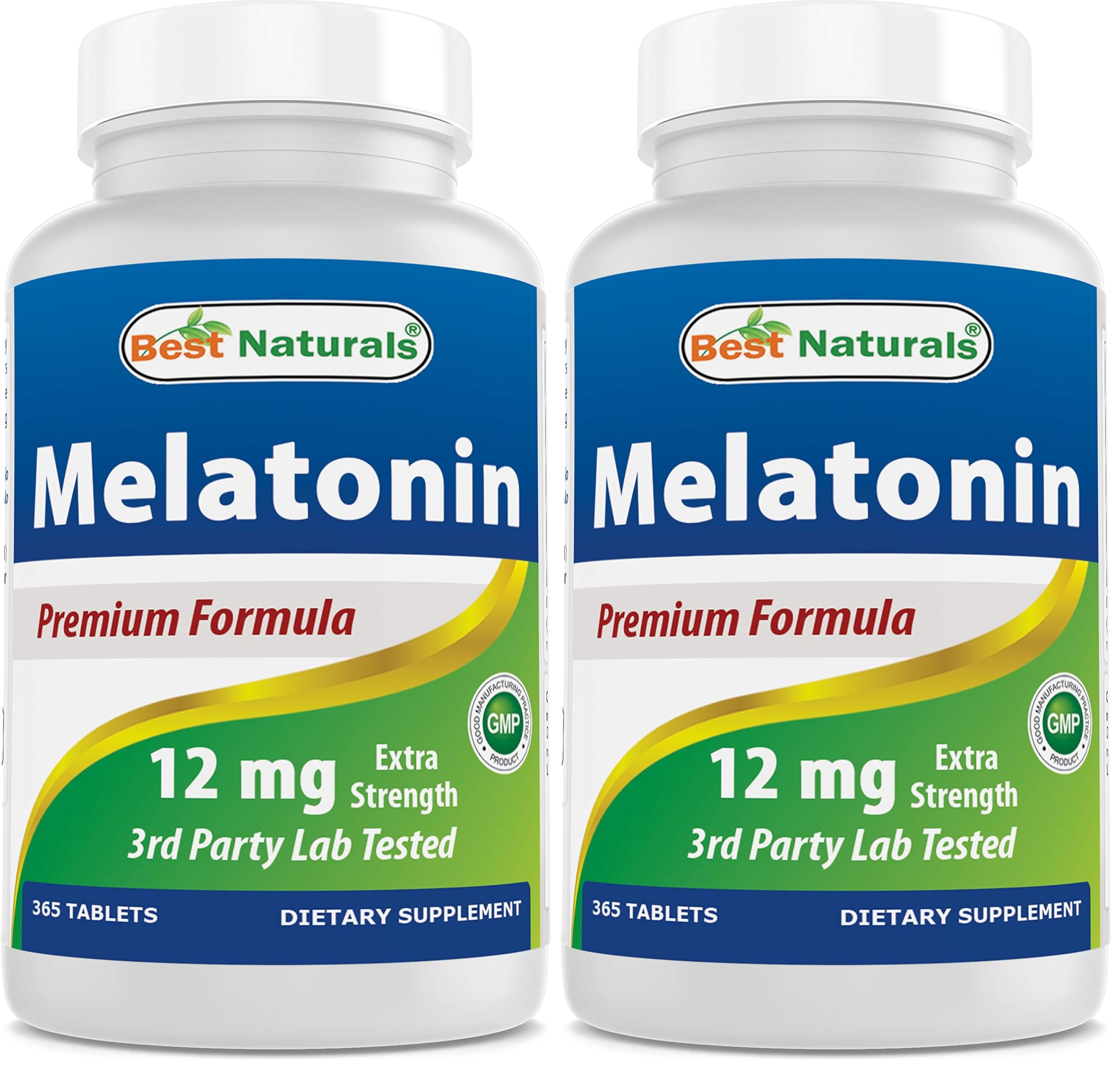 Best Naturals Melatonin 12 mg bottle - front view