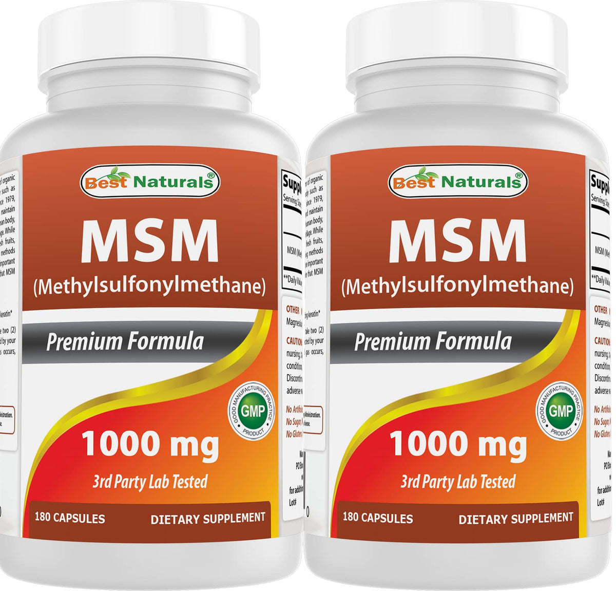 Best Naturals MSM 1000mg bottle front view