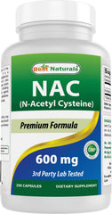 Best Naturals NAC 600 mg 250 capsules bottle