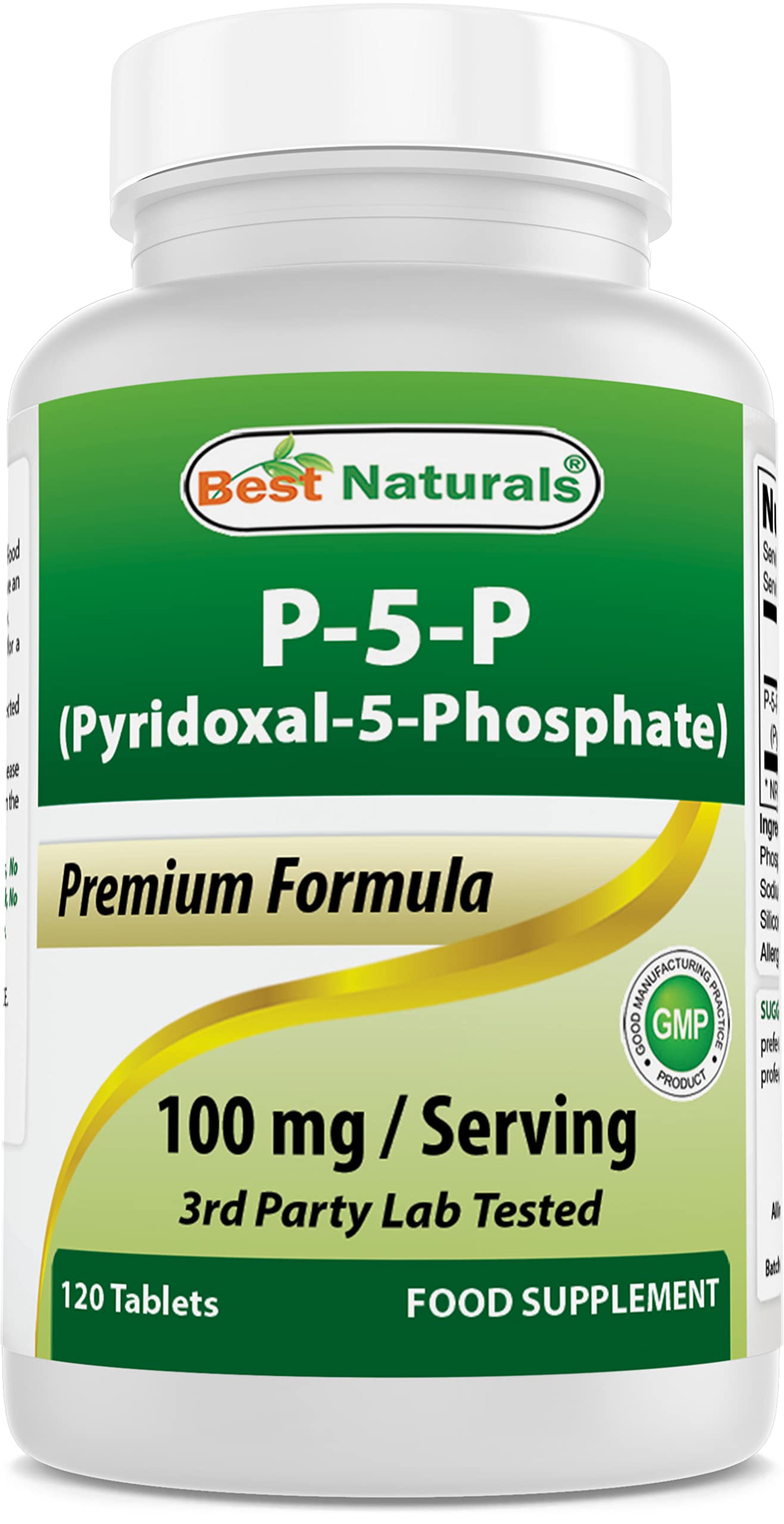 Best Naturals P5P Vitamin B6 100 mg per serving - 120 tablets