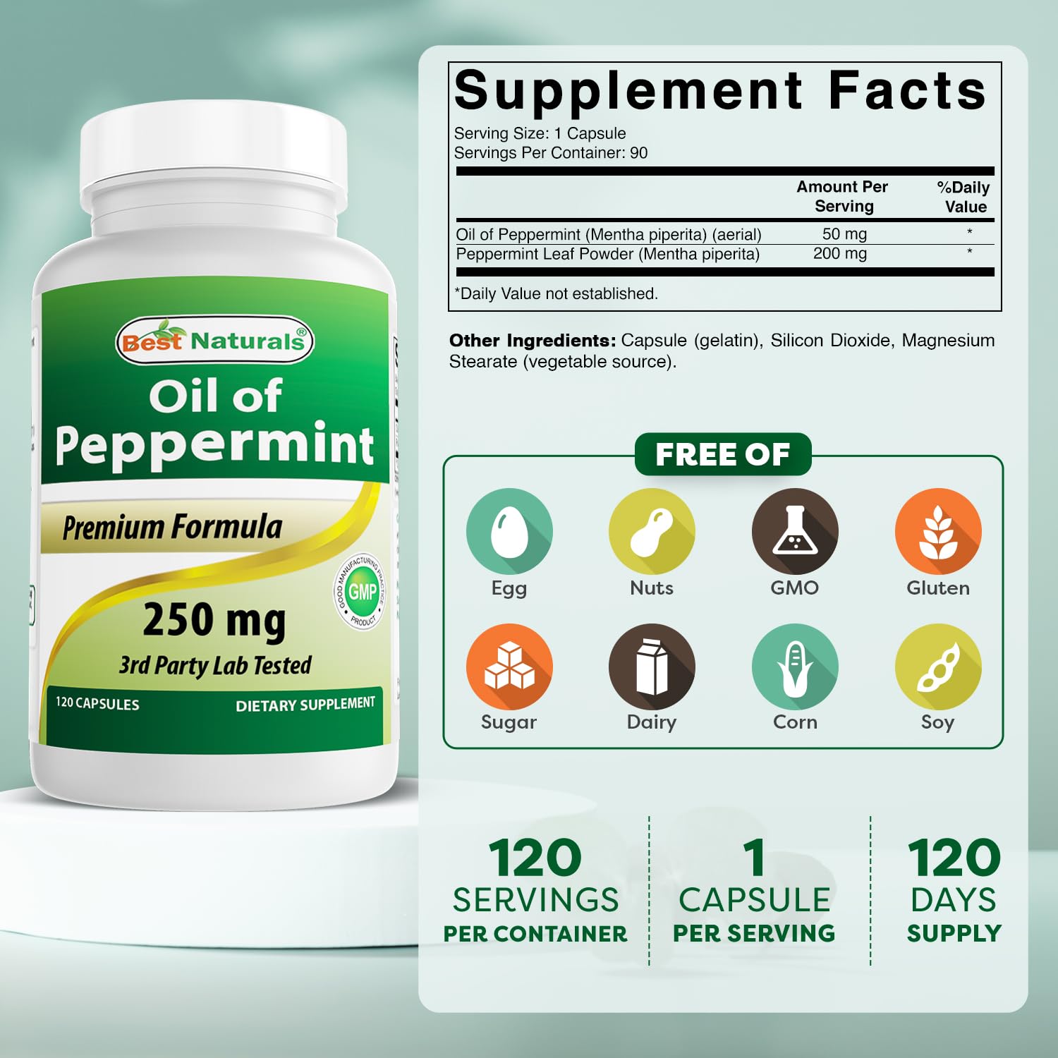 Peppermint Oil bottle label close-up
