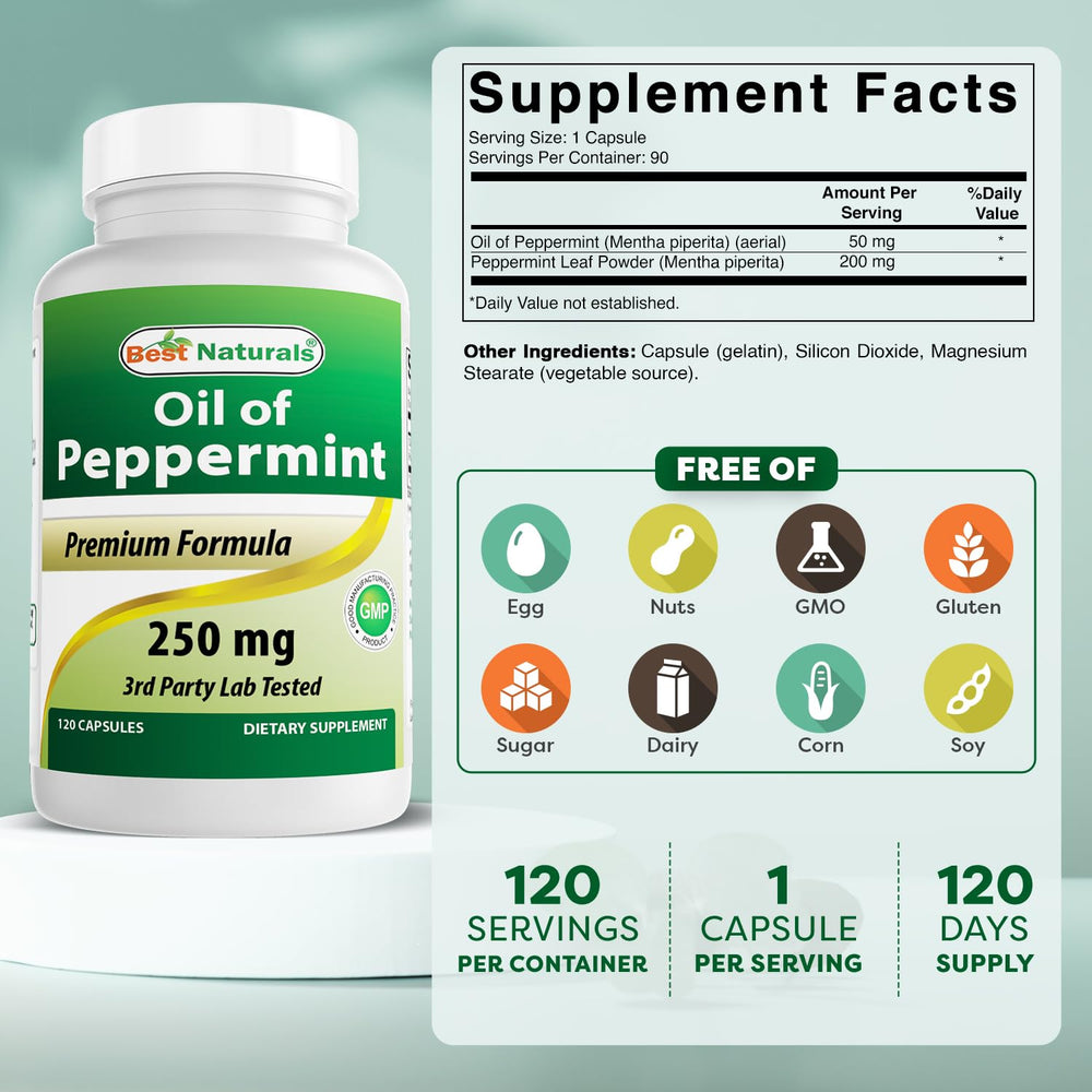 Peppermint Oil bottle label close-up