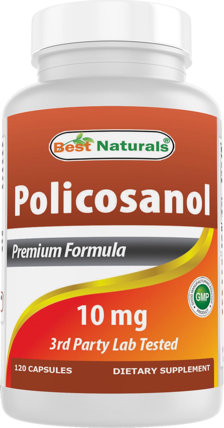 Best Naturals Policosanol 10 mg bottle with 120 capsules