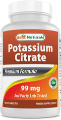 Front view of Best Naturals Potassium Citrate bottle 99 mg 500 tablets