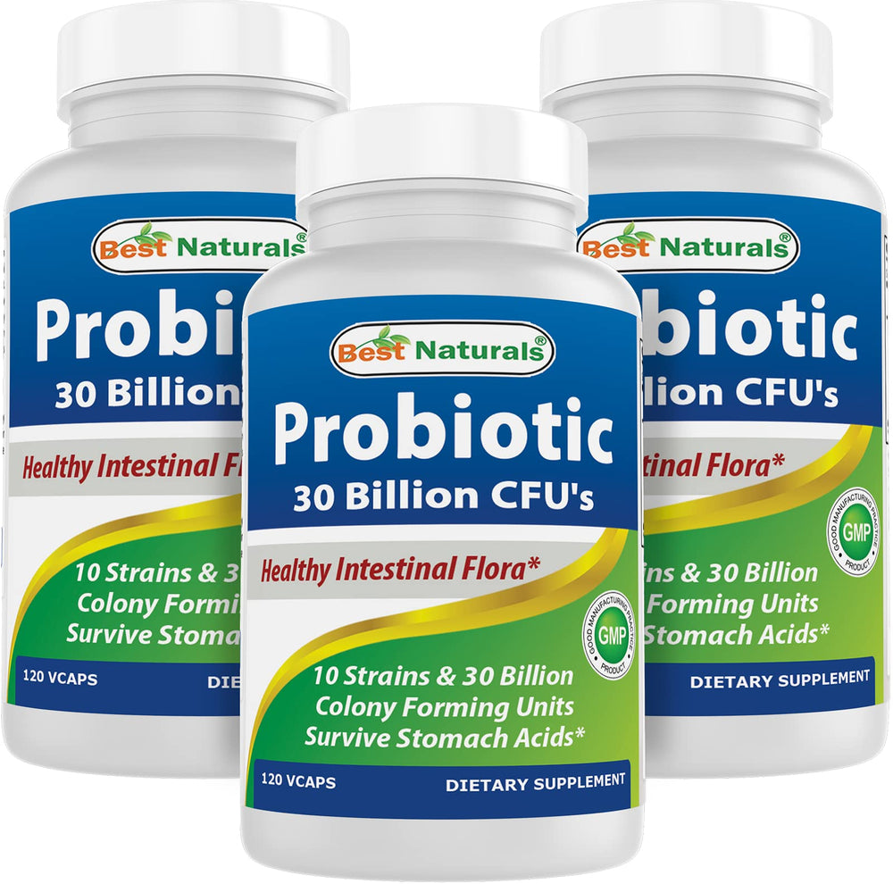 Best Naturals Probiotic 10 Strains bottle with 30 Billion CFU per bottle