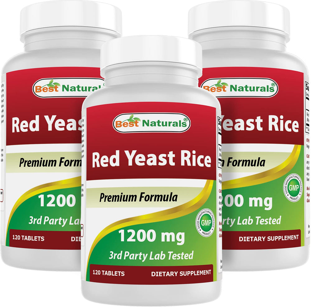 Best Naturals Red Yeast Rice 1200 mg bottle – front view