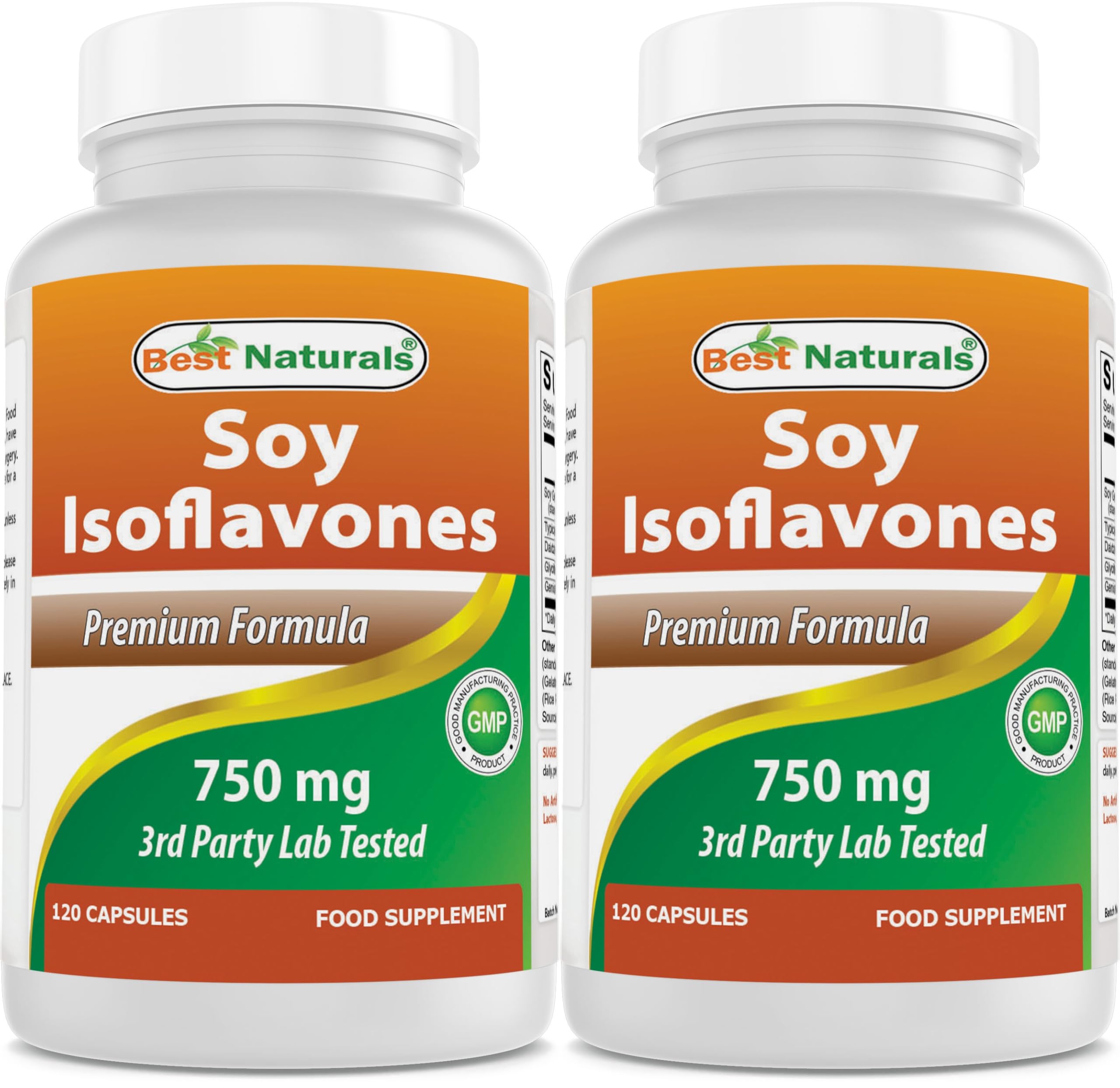Best Naturals Soy Isoflavones bottle - 120 capsules per bottle
