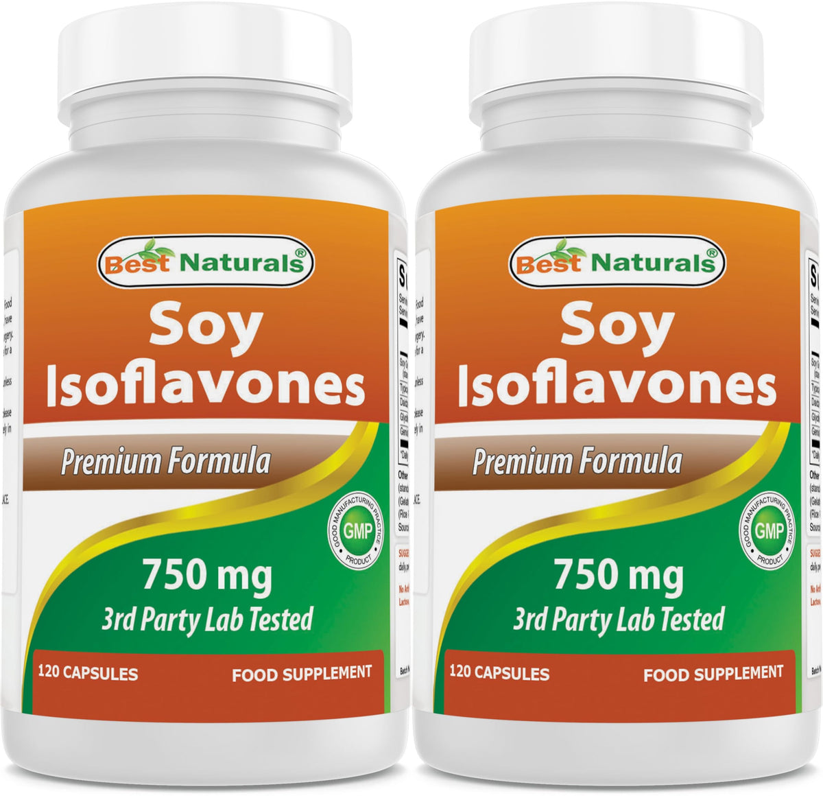 Best Naturals Soy Isoflavones bottle - 120 capsules per bottle