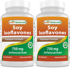Best Naturals Soy Isoflavones bottle - 120 capsules per bottle