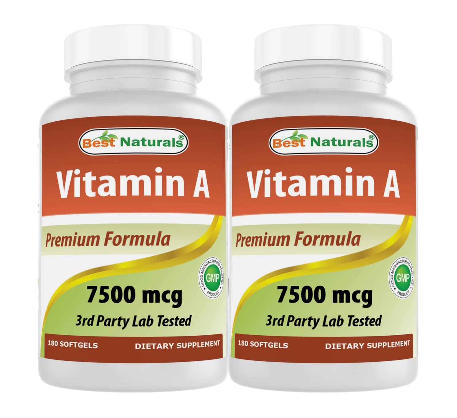 Bottle of Best Naturals Vitamin A 25000 IU softgels - Pack of 2