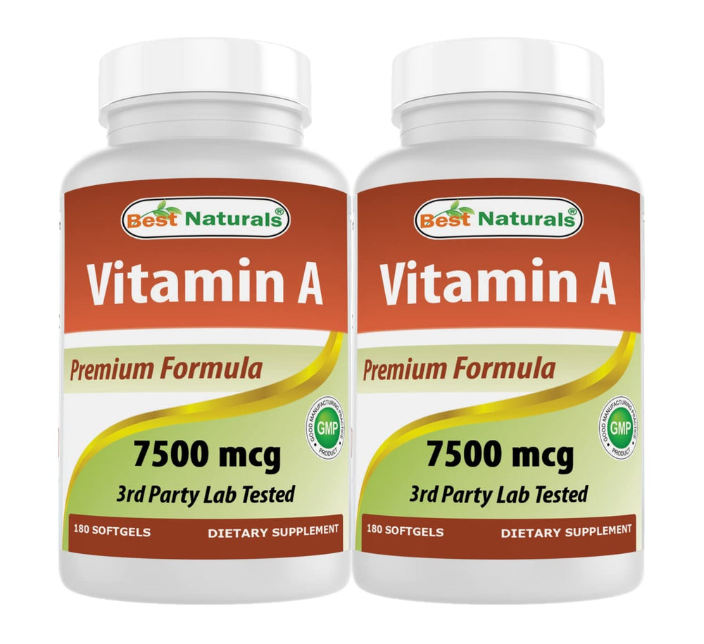 Bottle of Best Naturals Vitamin A 25000 IU softgels - Pack of 2