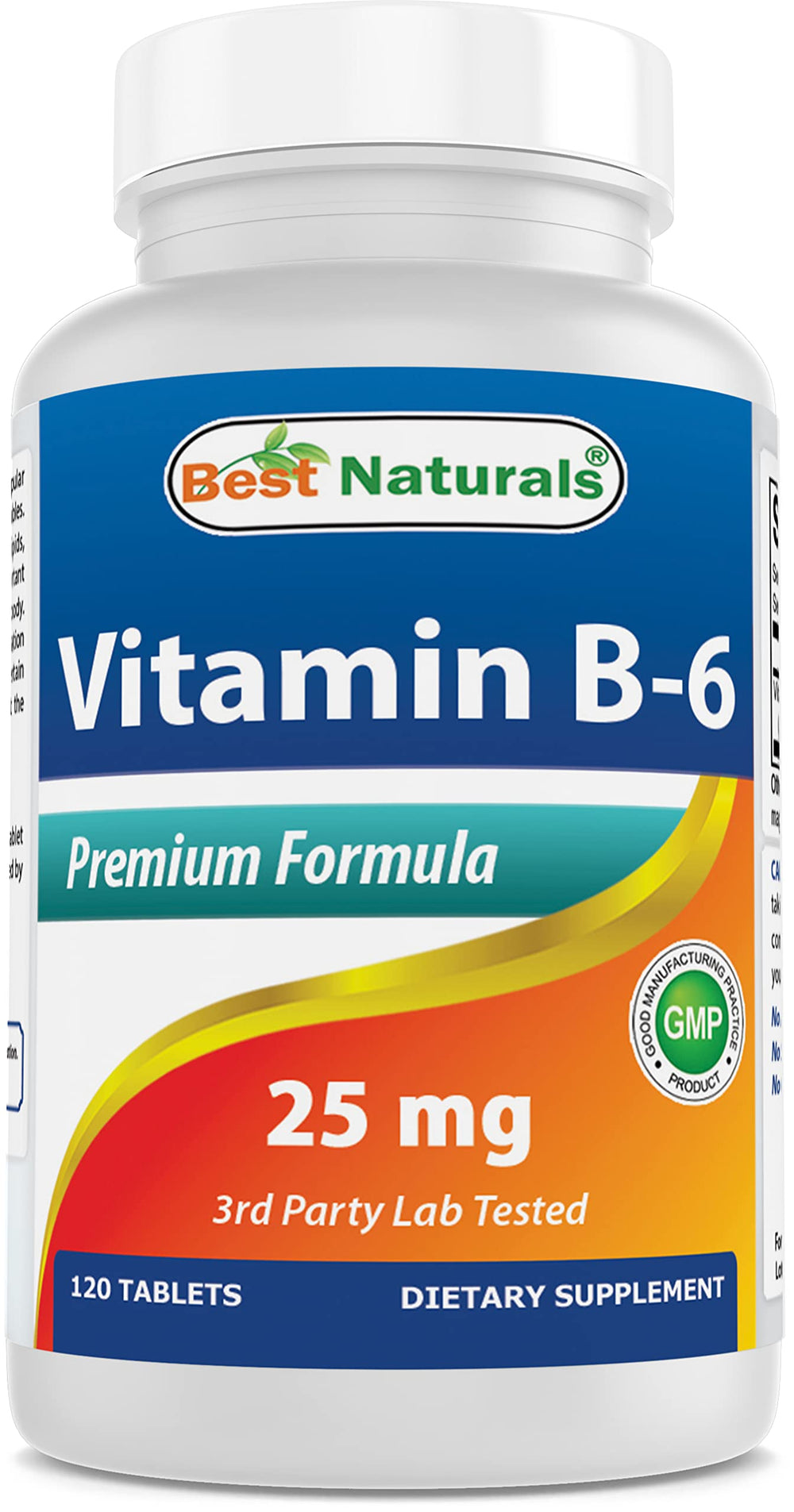Best Naturals Vitamin B6 25mg bottle front label