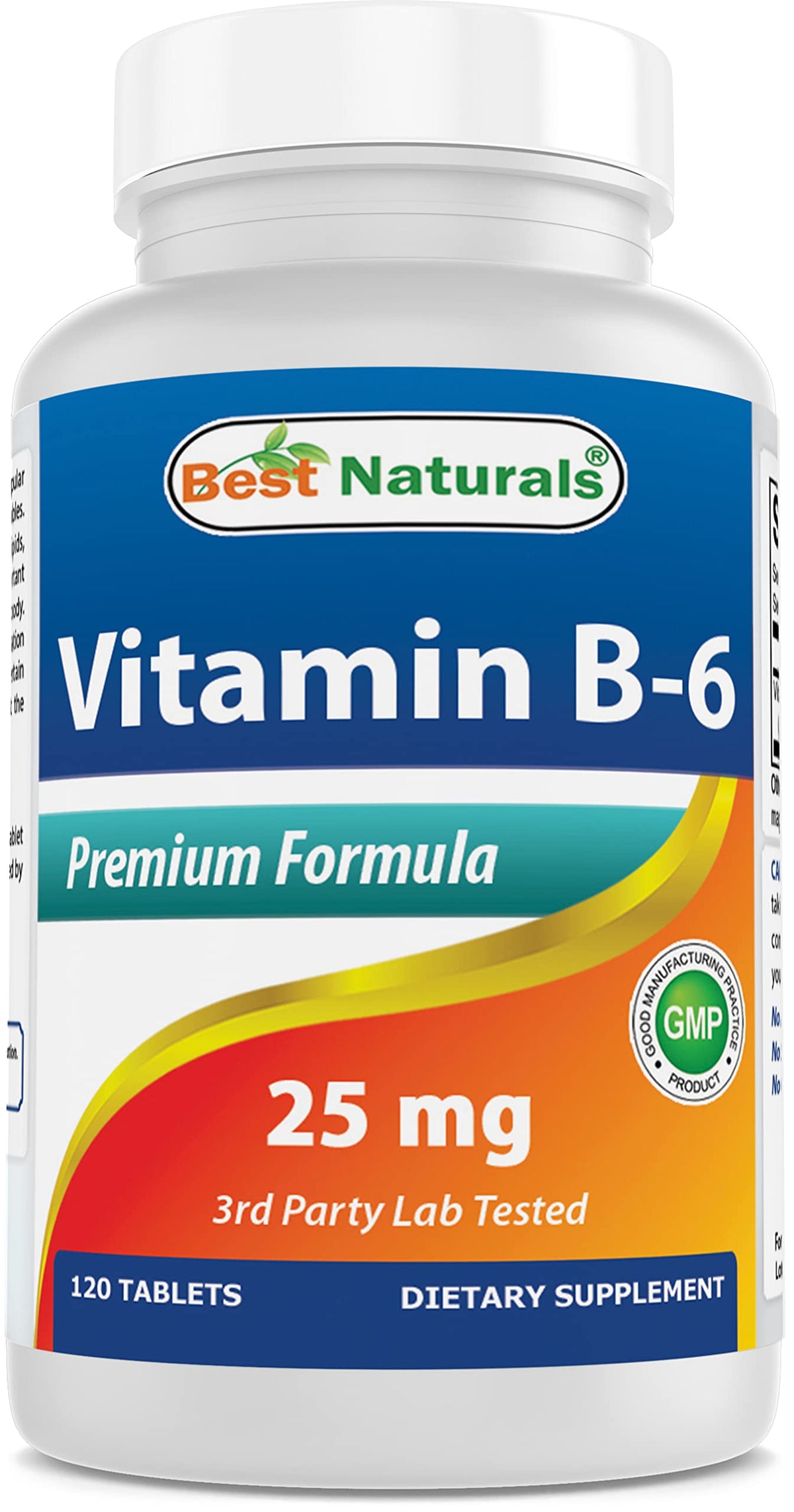 Best Naturals Vitamin B6 25mg bottle front label