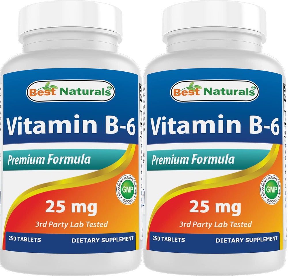 Front view of Best Naturals Vitamin B6 bottle