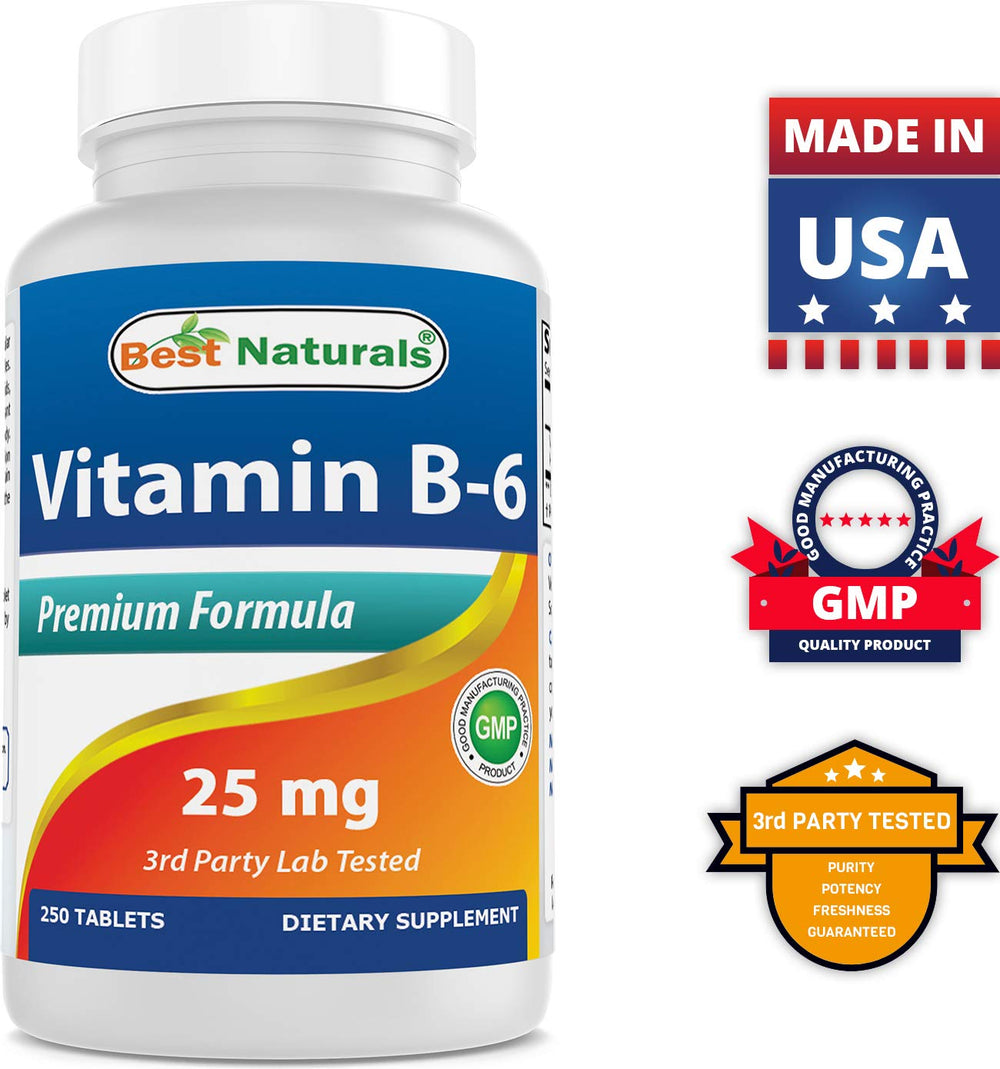 Product packaging and marketing materials for Best Naturals Vitamin B6