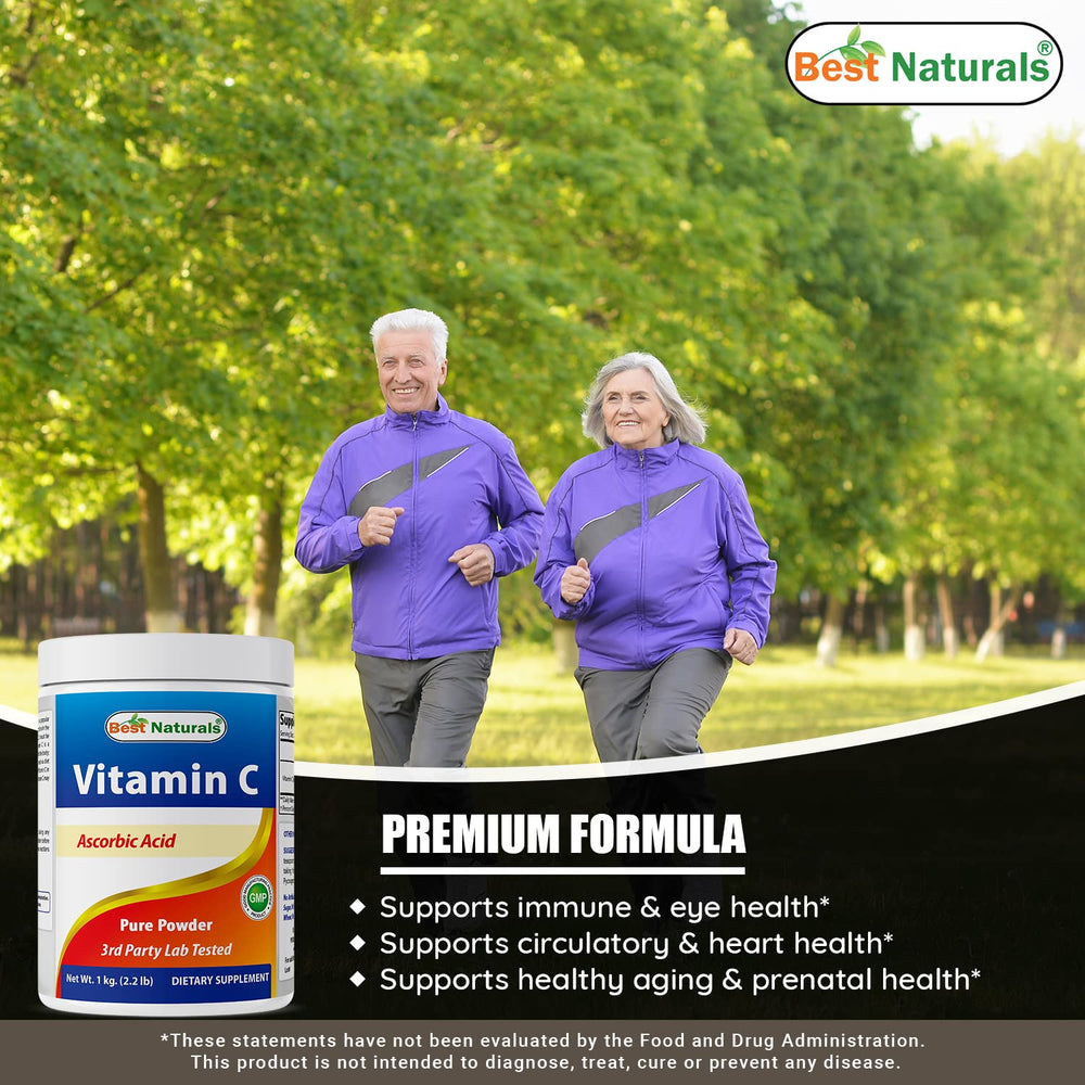 Ingredients panel for Best Naturals Vitamin C powder