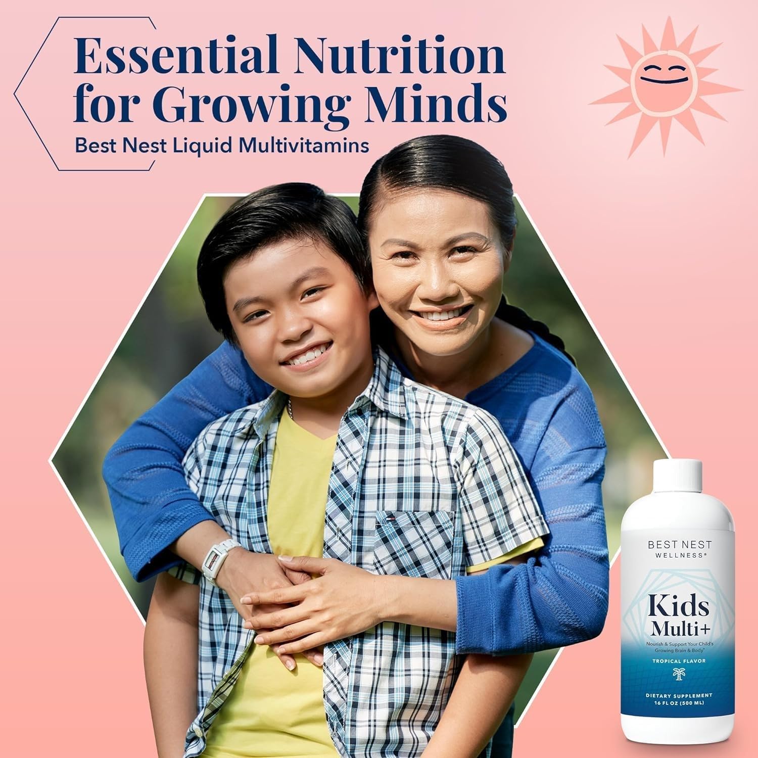 Easy, once-daily dosing of tropical liquid multivitamin