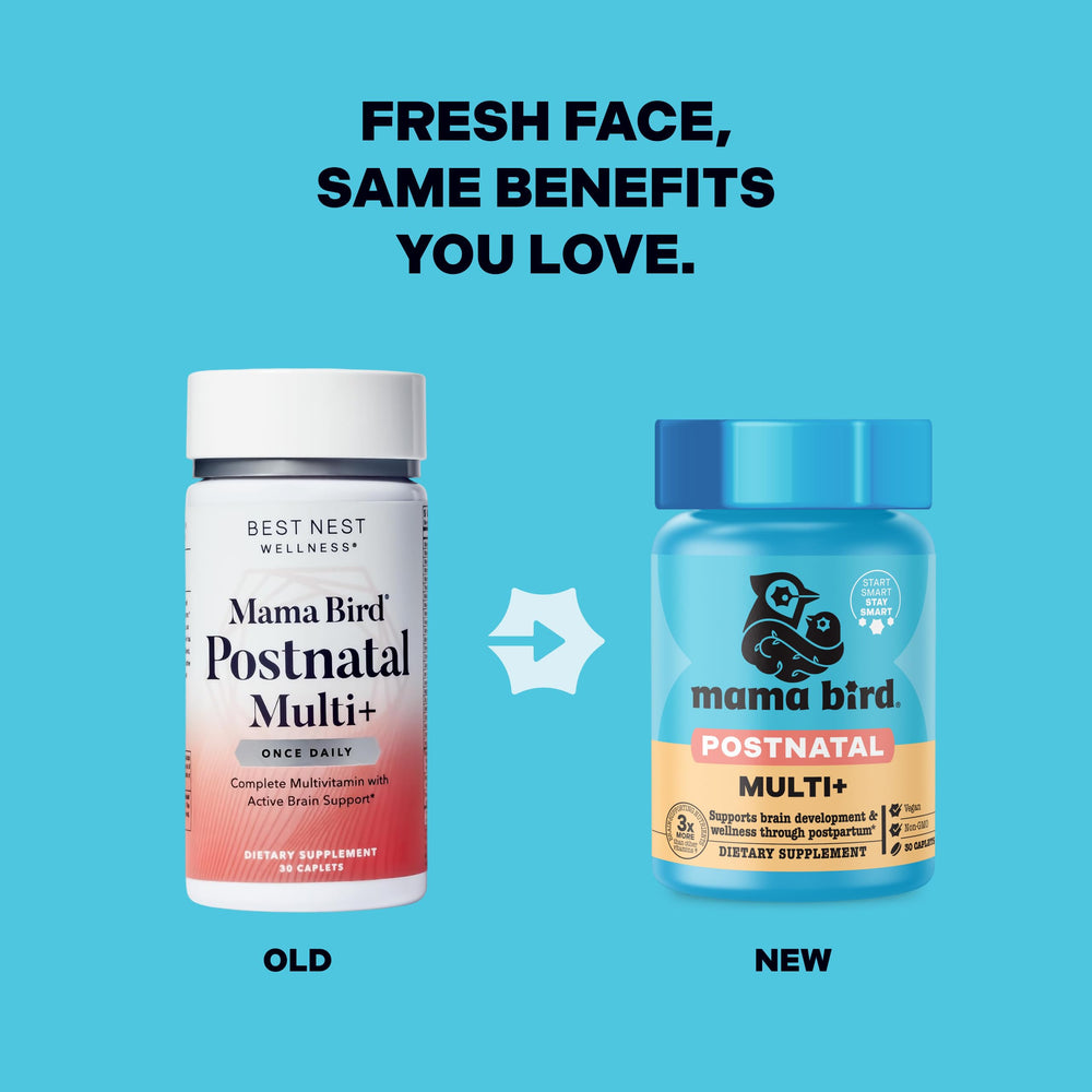 Breastfeeding mother taking postnatal vitamins