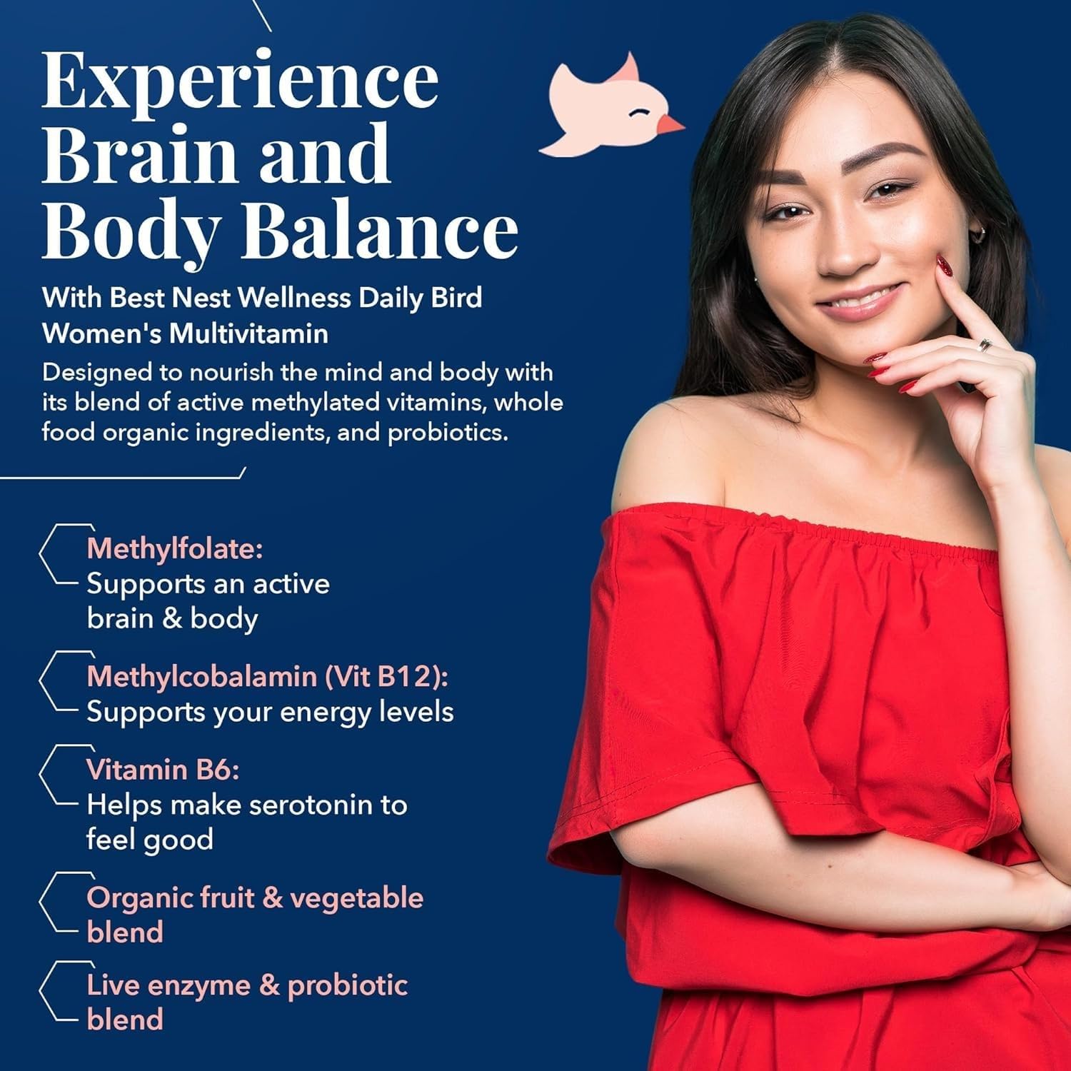 Vitamin B12 and methylfolate active ingredients