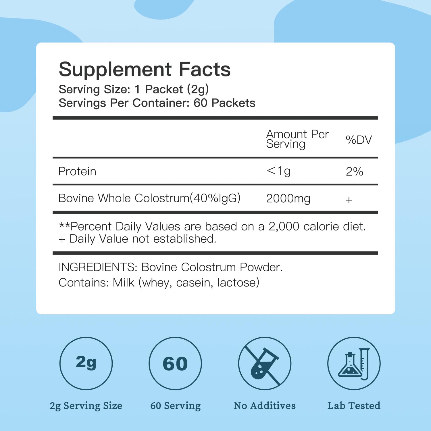 Scoop measuring colostrum powder