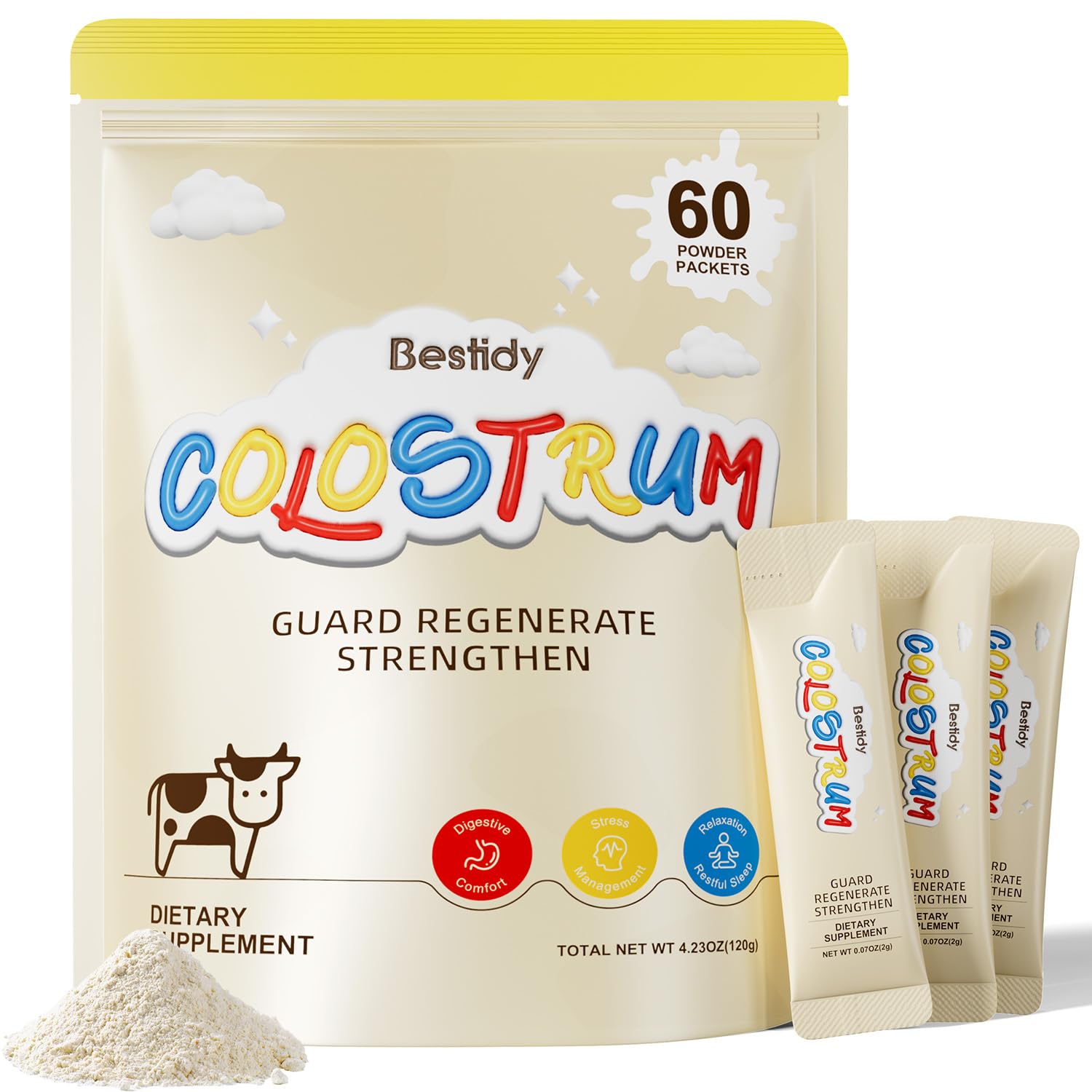 Bestidy Colostrum supplement bottle with label