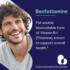 Close-up of Benfotiamine 150mg capsules