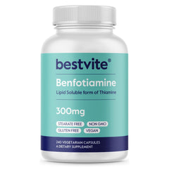 BESTVITE Benfotiamine 300mg bottle with 240 vegan capsules