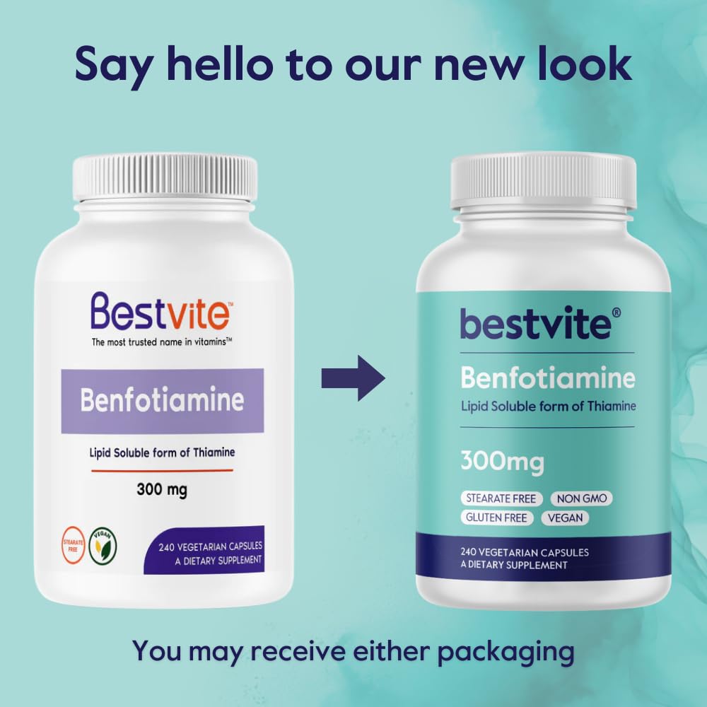 Vegan capsules for BESTVITE Benfotiamine 300mg