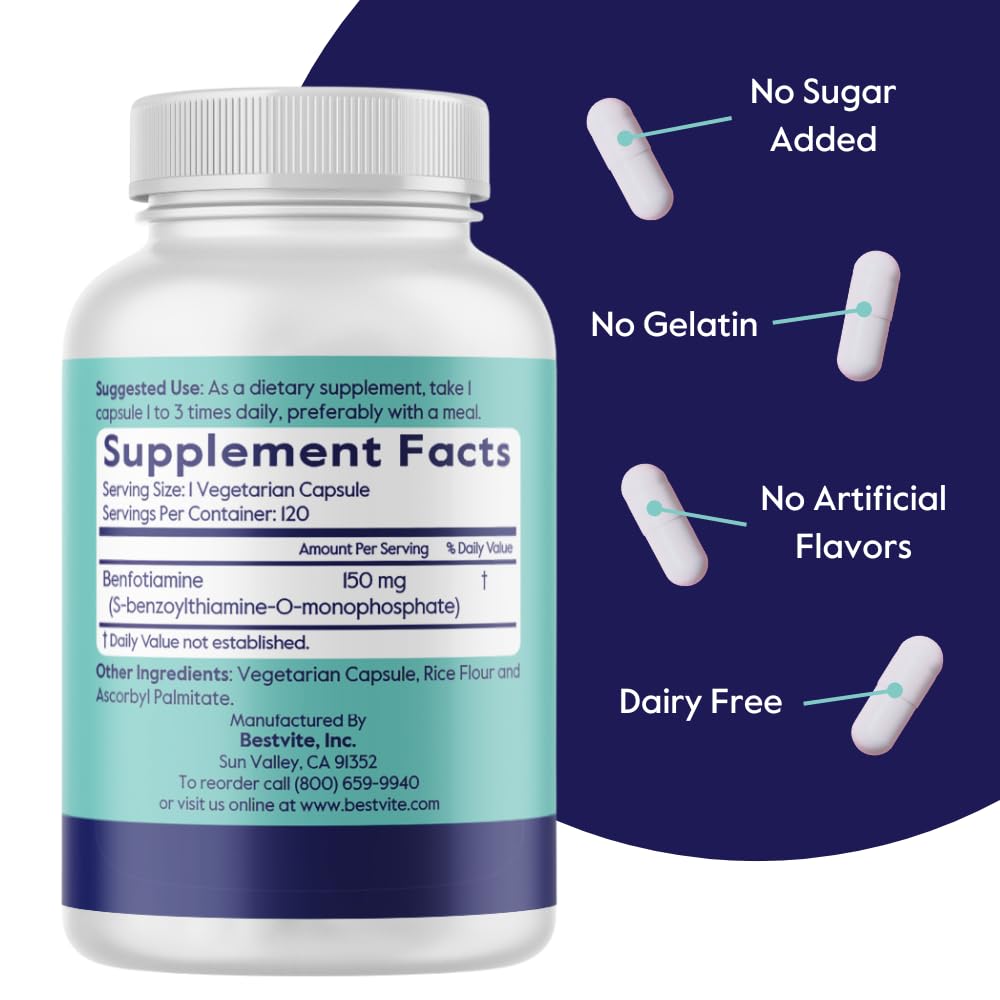 Benfotiamine 150mg bottle label details