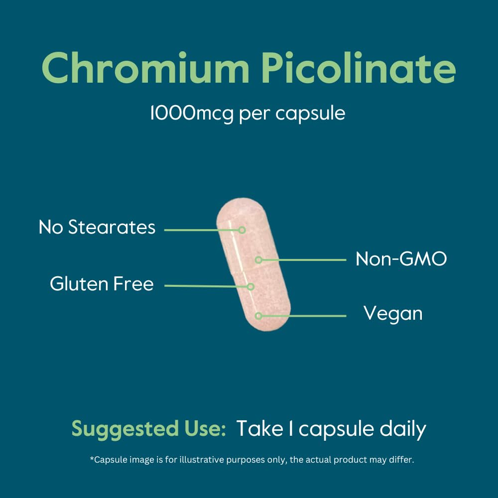 Nutrition facts panel on chromium picolinate bottle