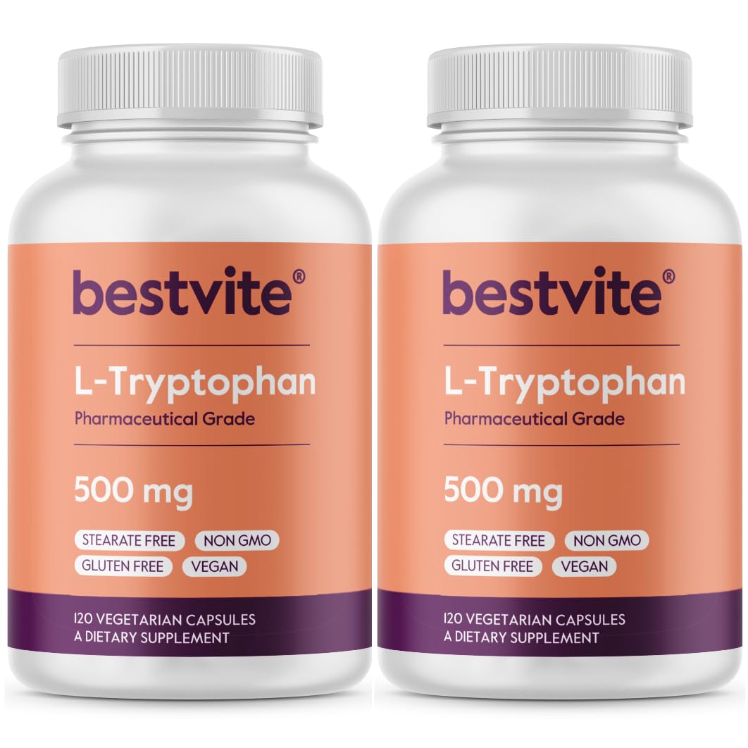 Bestvite L-Tryptophan 500mg bottle and label