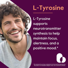 Close-up of L-Tyrosine 500mg capsules